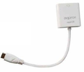 Approx Adaptador Minihdmi Macho A Vga Hembra Blanco
