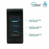 Mobilis Charger 100w 2usb C 1usba Gan Cable 100w Portátil, Smartphone, Tableta Negro Corriente Alterna Interior
