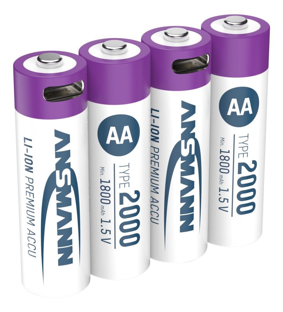 Ansmann 1312-0036 Baterías Recargables Mignon Tipo Aa 2000 (Min. 1800 Mah) Pack De 4