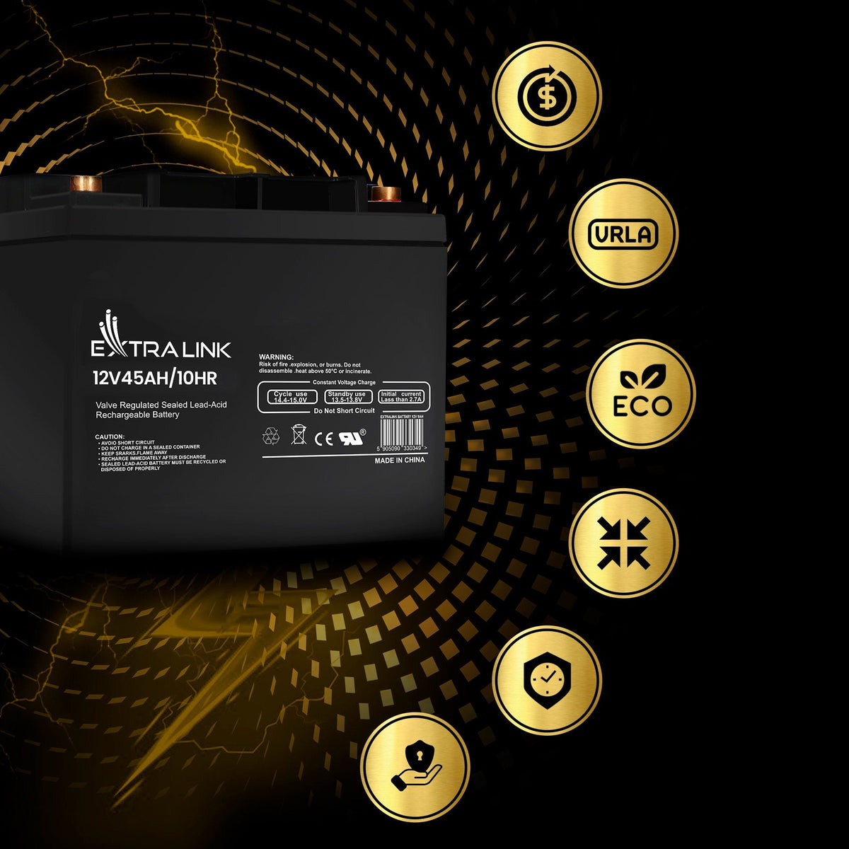 Extralink Akumulator Battery Accumulator Agm 12v 45ah Sealed Lead Acid (Vrla)