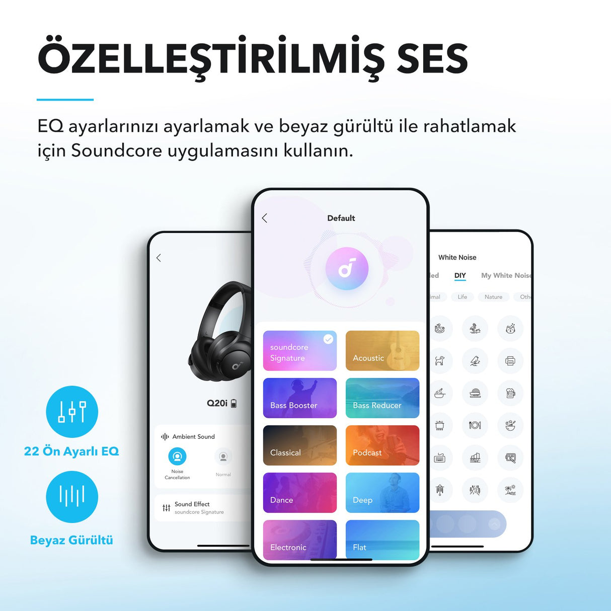 EAN 194644186913 - Soundcore Q20i Beyaz Auriculares Alámbrico Diadema Llamadas/Música USB Tipo C Bluetooth Blanco imagen 8