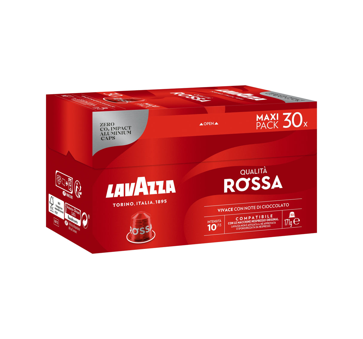 Cápsula Lavazza Qualitá Rossa Para Cafeteras Nespresso Caja De 30