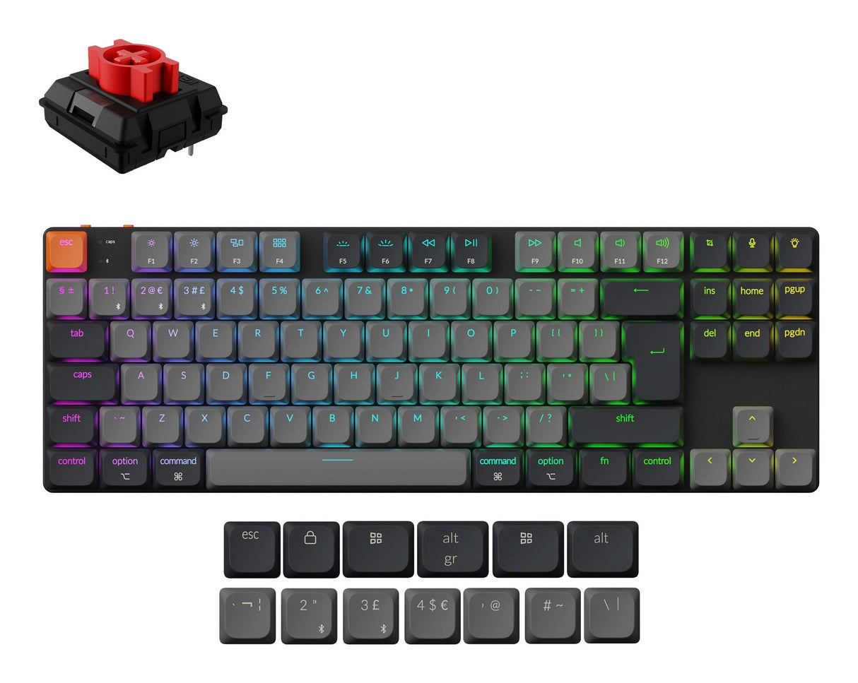 EAN 4895248888666 - Keychron K1 teclado Universal USB + Bluetooth QWERTY Inglés Gris imagen 1