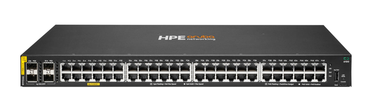 EAN 0190017611846 - HPE Aruba Networking CX 6100 48G Class4 PoE 4SFP+ 740W Switch imagen 1