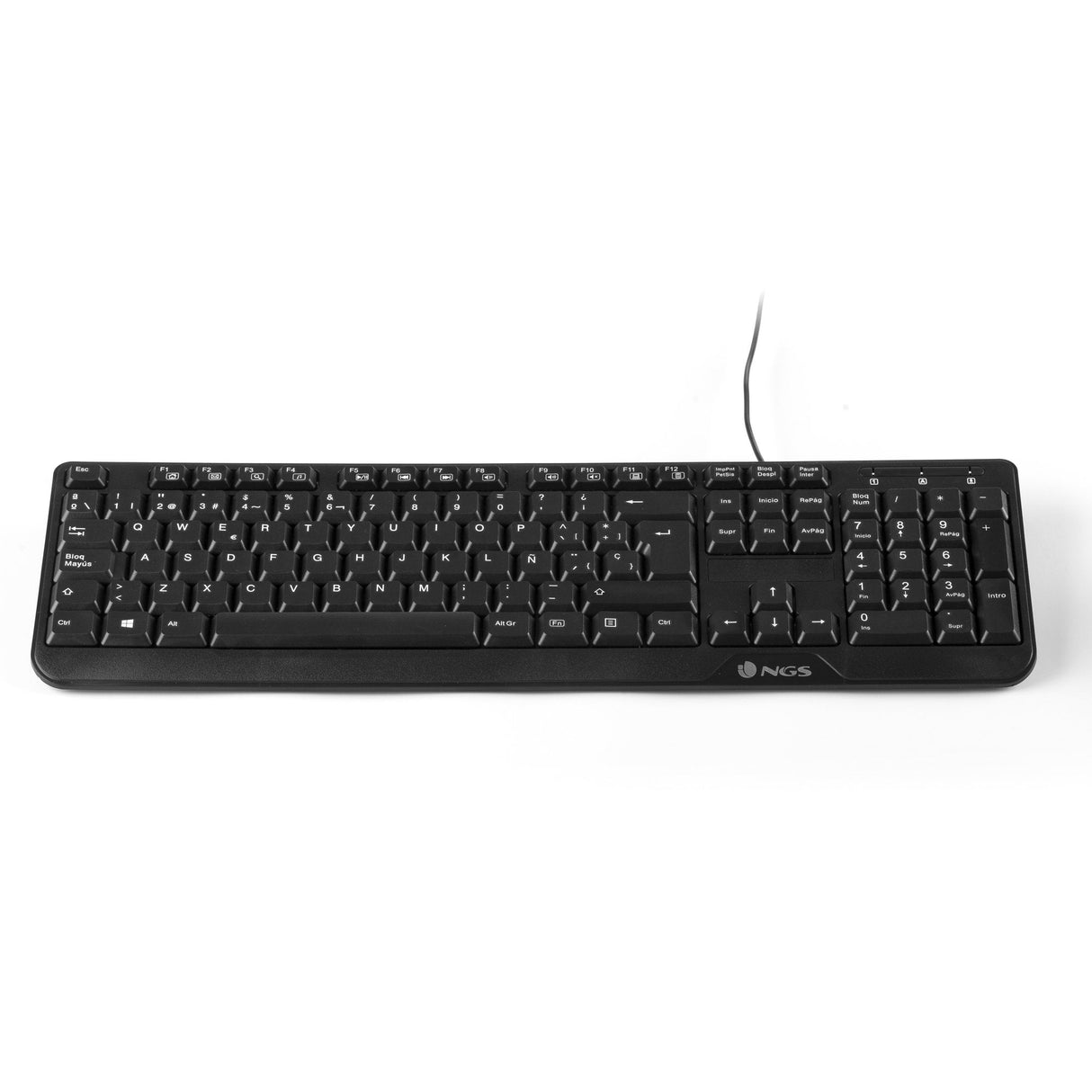 Teclado Italiano + Raton Ngs Kit Multimedia Con Cable - Qwerty - 12 Teclas Multimedia - Color Negro