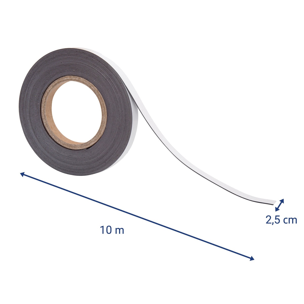 Jakob Maul Gmbh Hebel Cinta Magnética Longitud 10 M Ancho 25 Mm Negro Dicke 1 Eine Seite