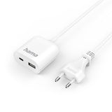 Hama Cargador Con Cable Integrado De 1.9m - 17.5w - Usb-C - Usb-A - Blanco