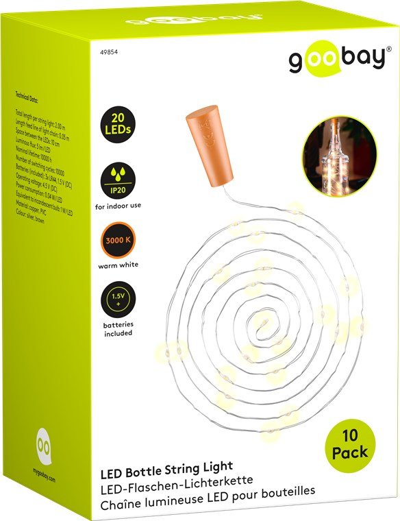 Tiras De Luces Para Botellas Con 20 Led X 10 .
Decoración De Iluminación Ambiental Para Botellas De Vidrio