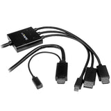 EAN 0065030862844 - StarTech.com DPMDPHD2HD adaptador de cable de vídeo DisplayPort + Mini DisplayPort + HDMI HDMI + USB Negr imagen 1