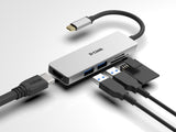 Hub Usb-Tipo C 5 En 1 D-Link Dub-M530  2*Usb 3.0 1*Usb Tipo-C 1*Hdmi Lector Tarjetas Sd/Microsd/Sdhc/Sdxc Plug And Play