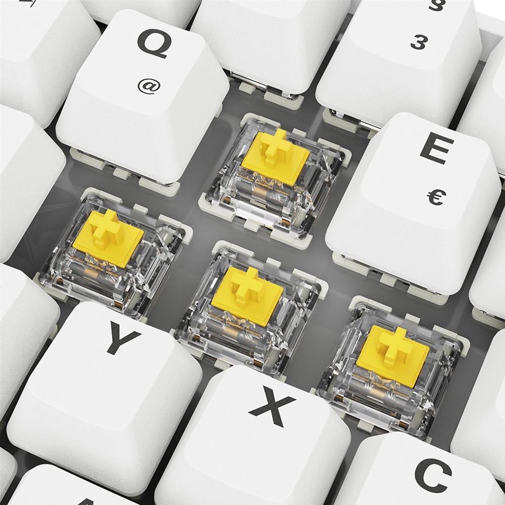 Sharkoon Skiller Sgk50 S4 Gen2 Pbt, Teclado De Juegos White, De-Layout, Gateron G Pro 3.0 Amarillo 4044951041947