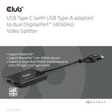 EAN 8719214472993 - CLUB3D CSV-1478 divisor de video USB Tipo C 2x DisplayPort imagen 4
