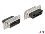 D-Sub 15 Pin Crimp Stecker, Metall, 4 Stück