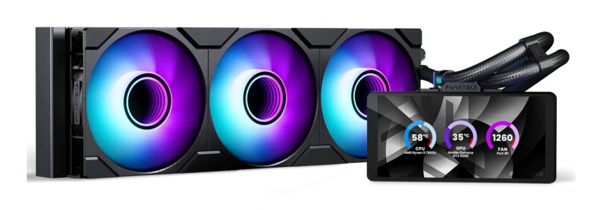 K Phanteks Glacier One 360m25 Lcd Schwarz  Aio-Wasserkühlung