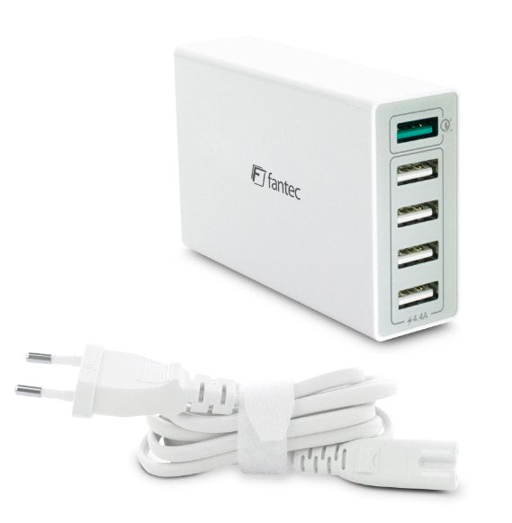 Fantec Schnellladegerät Qc3-A51 1xusb3.0/4xusb 40w Weiss