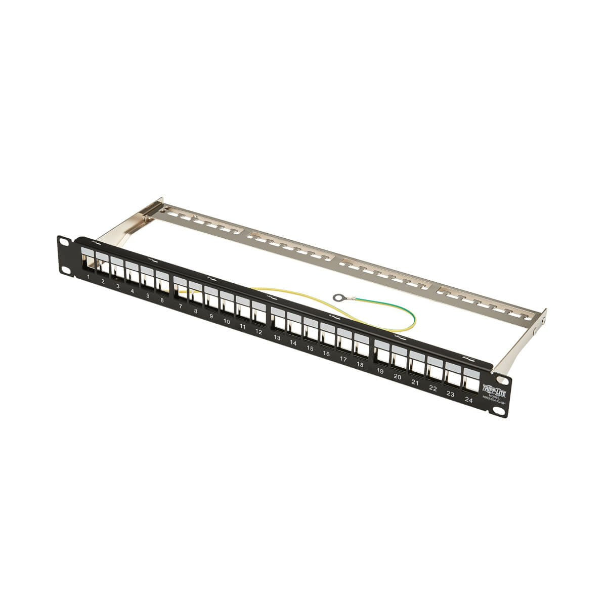 24-Port 1u Rack-Mount Shielded Blank Keystone Multimedia Patch Panel Rj45 Ethernet Usb Hdmi Cat5e 6 Taa
