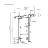 Aisens Soporte Suelo Con Manivela Y Fijacion A Pared, Tv 120kg De 60-100, Negro