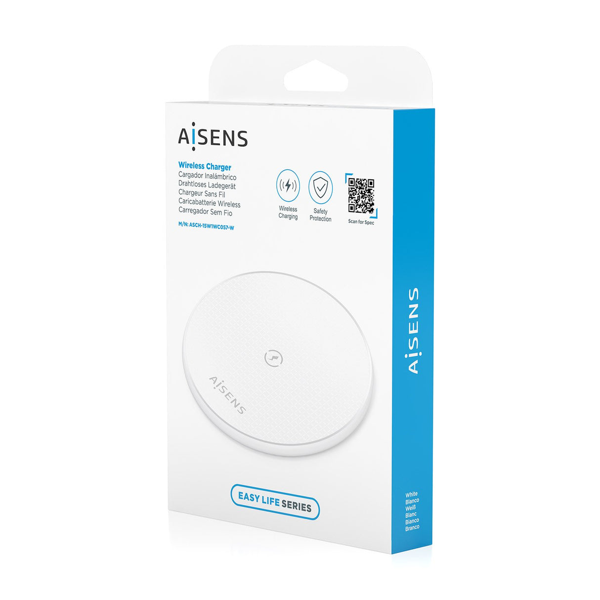 EAN 8435739903445 - AISENS ASCH-15W1WC057-W cargador de dispositivo móvil Smartphone Cargador inalámbrico Interior imagen 7