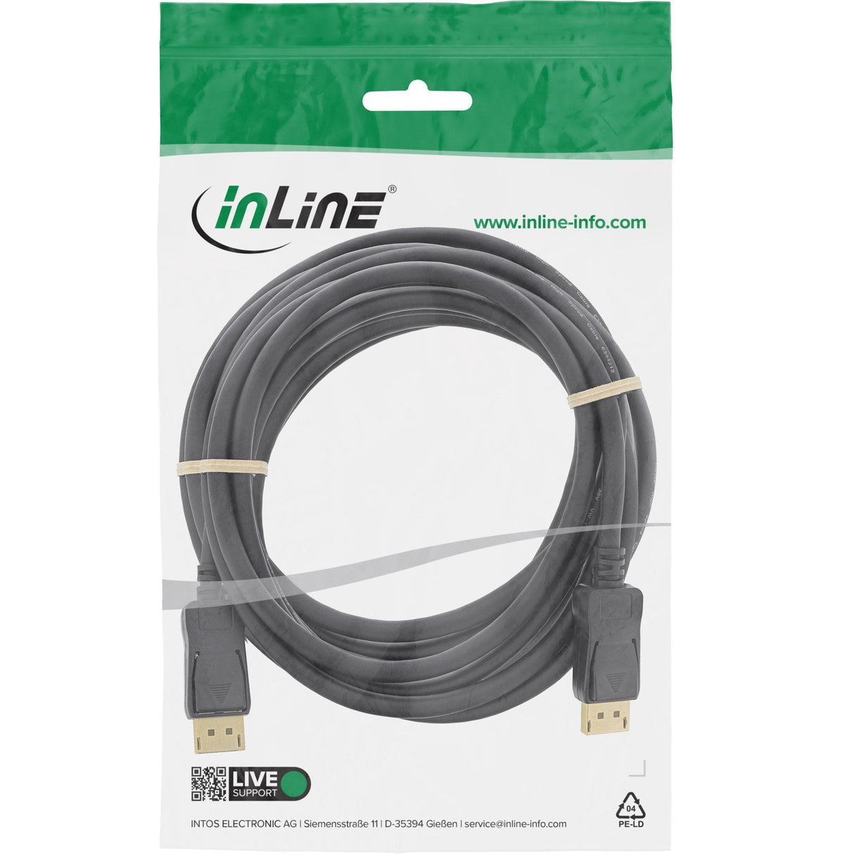 Cable Inline Displayport Negro De 7,5 M