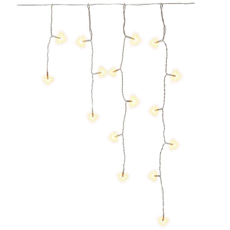 Guirnalda De Luces De Carámbano Con 400 Led
Con Función De Temporizador Y Transformador Externo De 24 V, Blanco Cálido (3000 K),