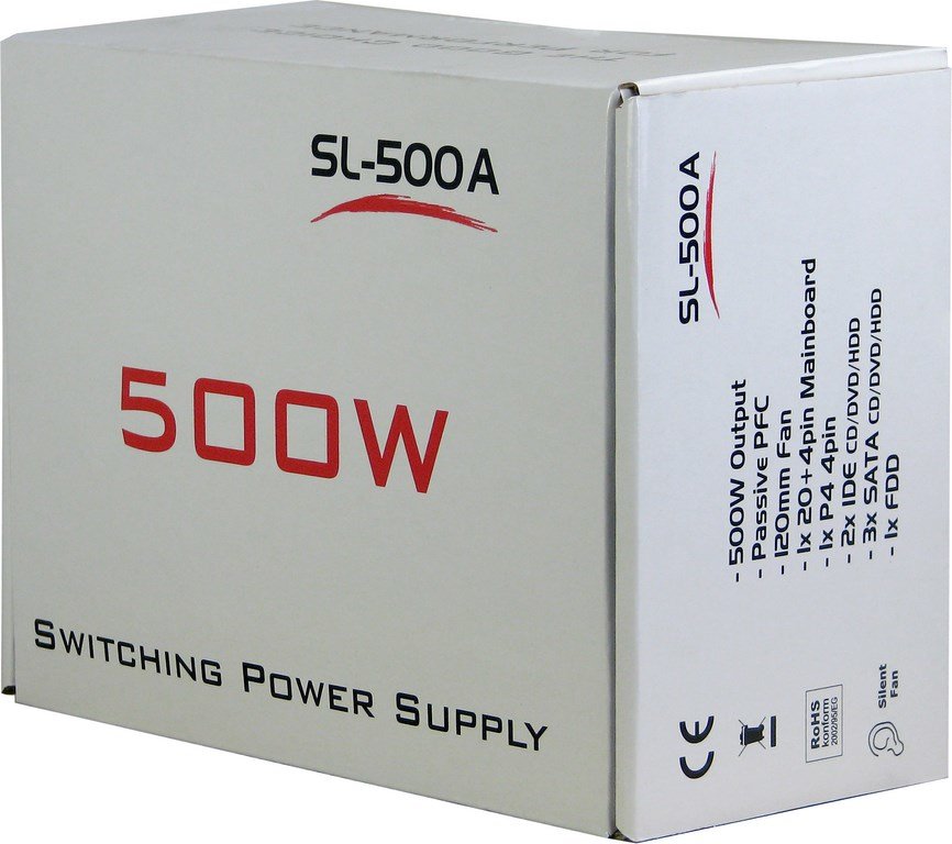 EAN 4260133120891 - Inter-Tech SL-500A unidad de fuente de alimentación 500 W 20+4 pin ATX ATX Gris imagen 5