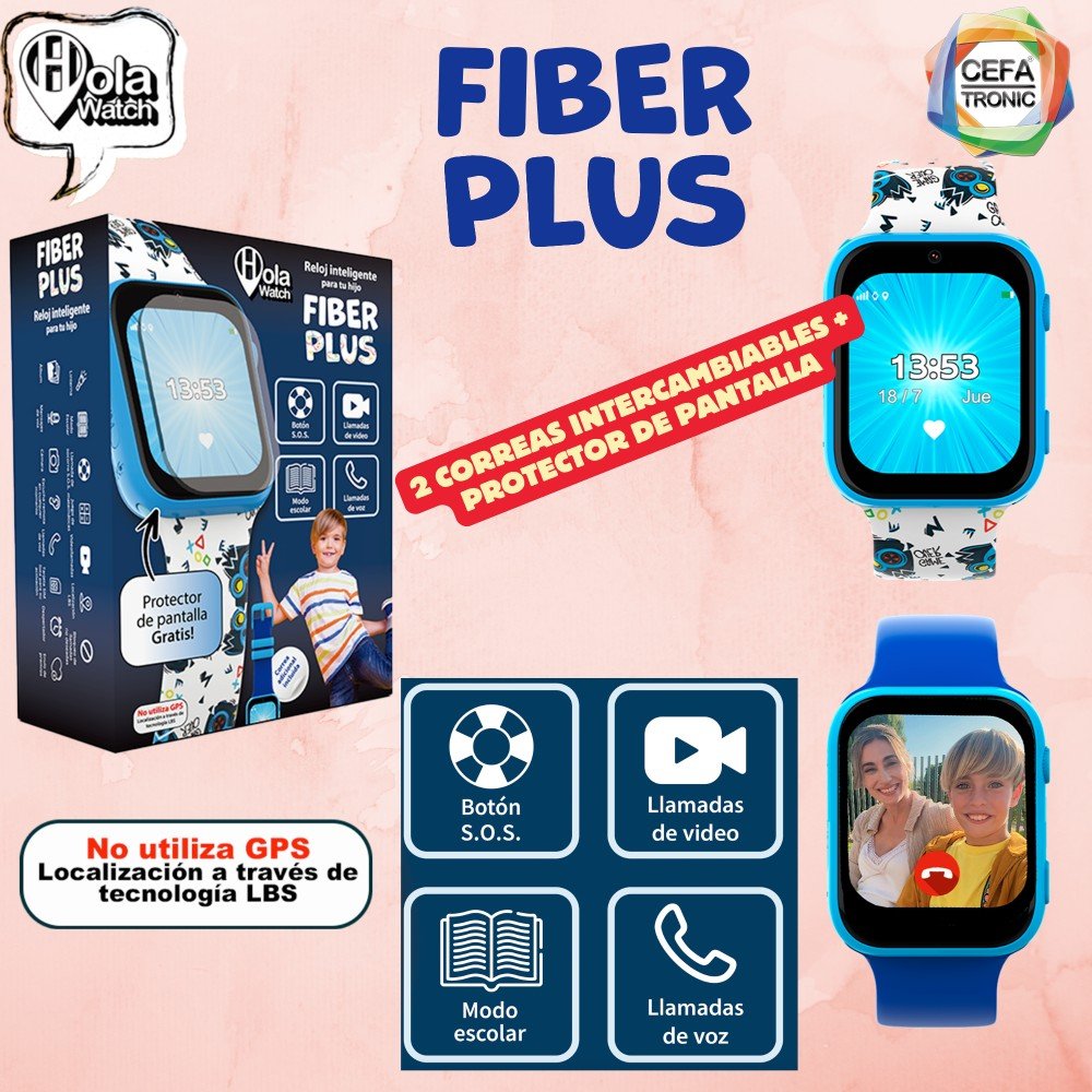 Hola Watch Fiber+ Azul Smartwatch Para Niños 1.83" 4g