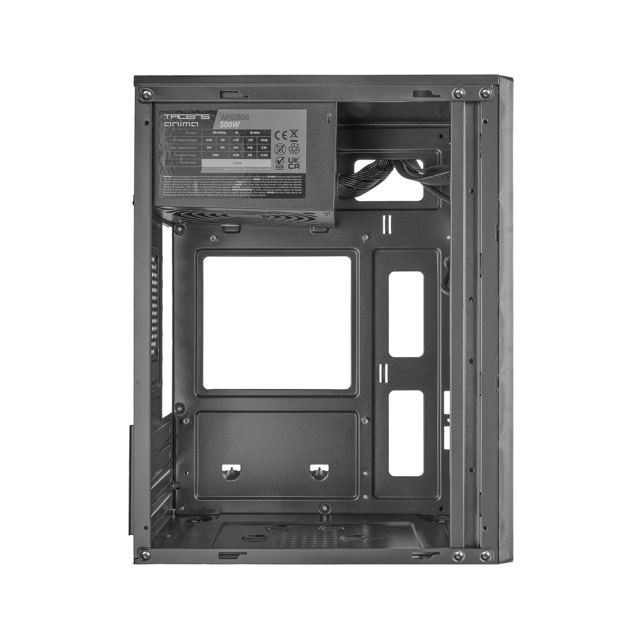 Caja Microatx Tacens Anima Ac8500 Con Fuente 500w Frontal Cleanline Disipador Max 140mm Gpu Max 250m