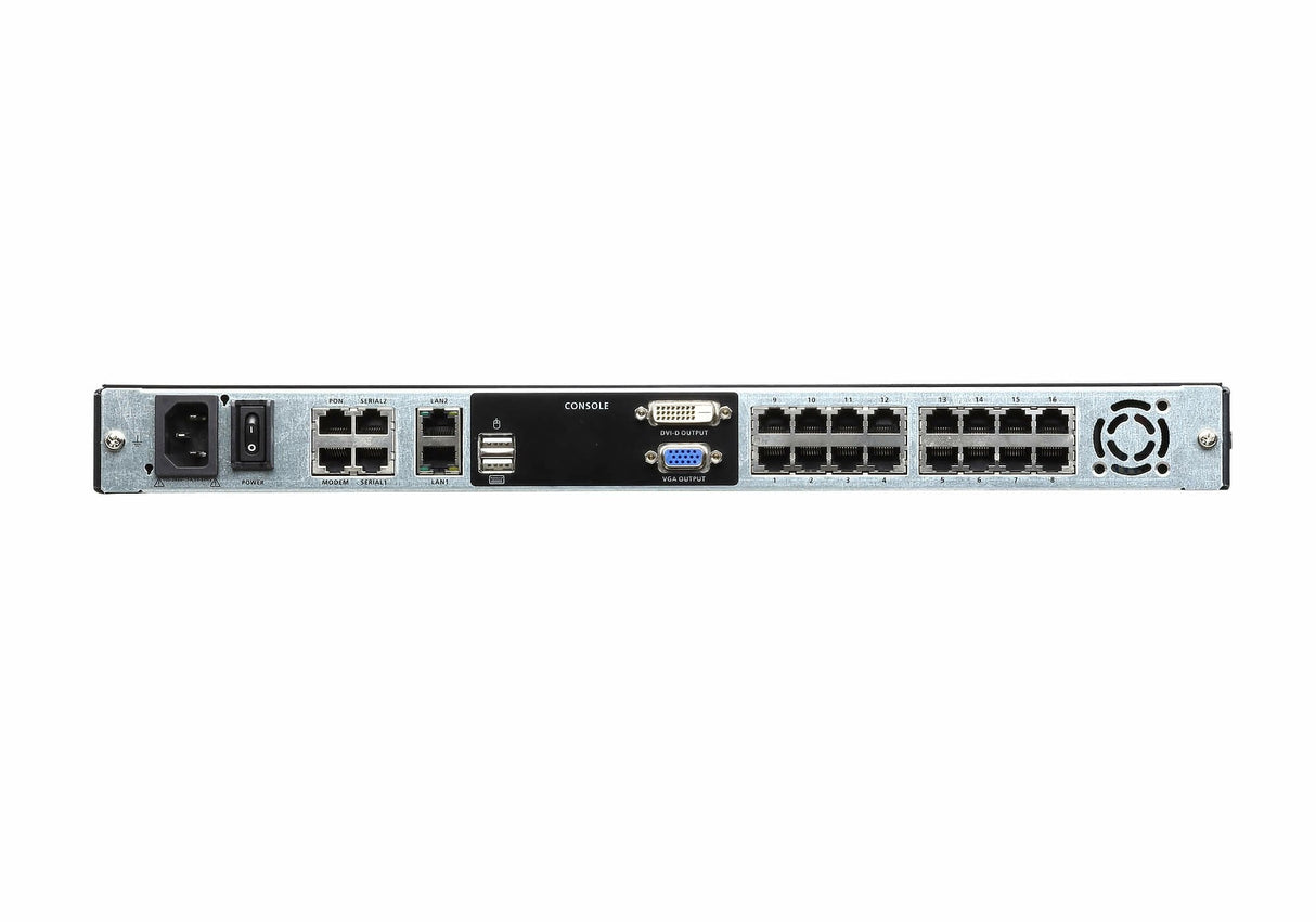 Aten 16-Puertos 19  Lcd Cat5e/6 Kvm Sobre Ip Switch 1 Local / 1 Remoto (Dual Rail) (Kl1116vn-Axa-Xg)