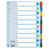 Esselte Indice De Carton Con Pestañas Reforzadas - A4 - Numeradas 1-10 - Multicolor