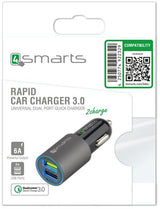 4smarts Rapid Qualcomm 3.0 Dual Kfz-Lader. 2 Usb. Matt-Grau