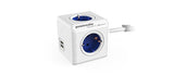 Regleta Powercube Allocacoc Extended Usb Azul 2xusb/Tipo F/4 Tomas/Cable Fijo 1.5m/Inc Adapt De 1402bl/Deeupc