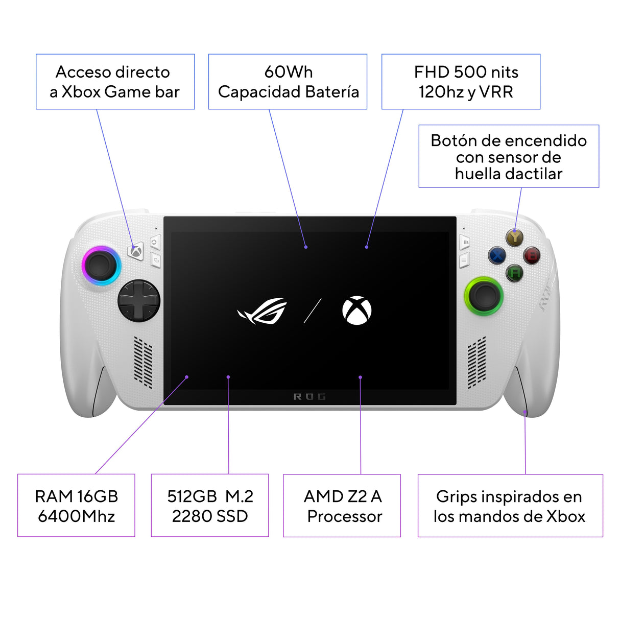EAN 4711636117173 - ASUS ROG Xbox Ally RC73YA-NH002W videoconsola portátil 17,8 cm (7") Pantalla táctil Wifi Blanco imagen 2