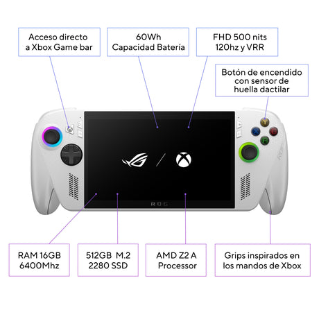 EAN 4711636117173 - ASUS ROG Xbox Ally RC73YA-NH002W videoconsola portátil 17,8 cm (7") Pantalla táctil Wifi Blanco imagen 2