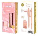 Milan Caja Regalo Serie Lava Con Bolígrafo P1, Portaminas Pl1 0.5 Y Afilaborra Capsule Rosa