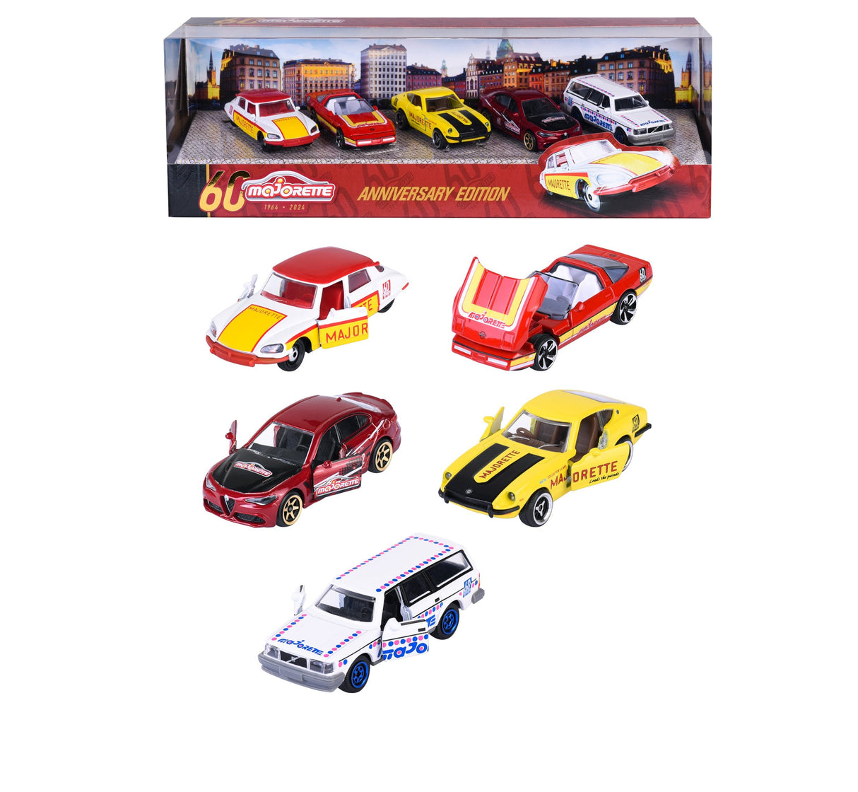 Majorette Anniversary Edition - Set De Regalo Con 5 Modelos De Coches Y Vehículo De Juguete
