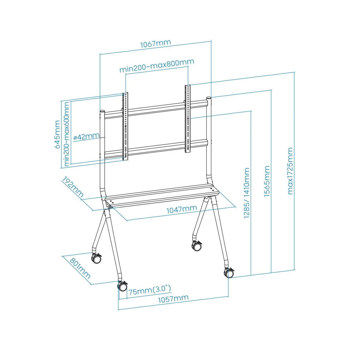 Soporte Suelo Ruedas Pantallas "Istand" 50"-86"