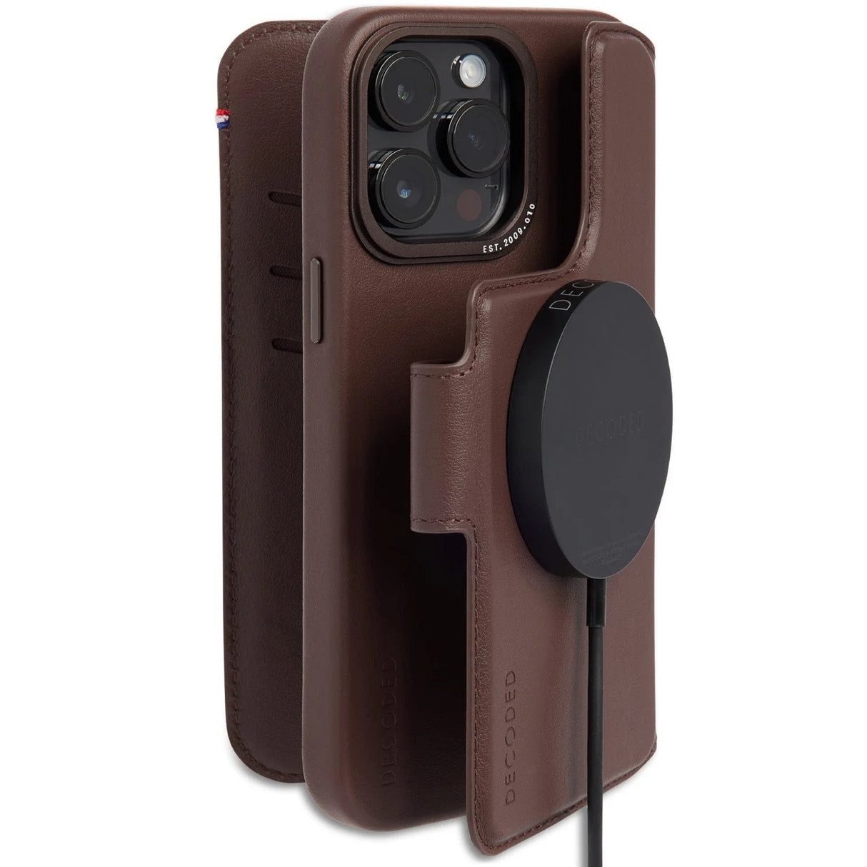 Decoded Leather Modu Wallet Funda Iphone 12 Pro Max / Iphone 13 Pro Max / Iphone 14 Pro Max (6.68") Funda Cartera Marrón