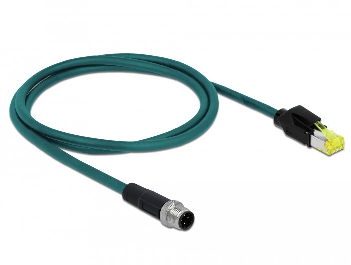Delock 85442 Cable De Red M12 De 4 Polos Con Codificación D A Conector Rj45 Hirose Tpu 2 M