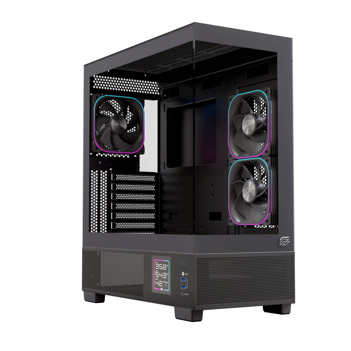 EAN 6977277360066 - Einarex EXCS-PR-51DR-B carcasa de ordenador Midi Tower Negro imagen 2