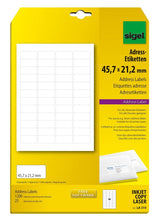 Sigel Etiquetas De Dirección La315 Blanco 45,7 X 21,2 Mm