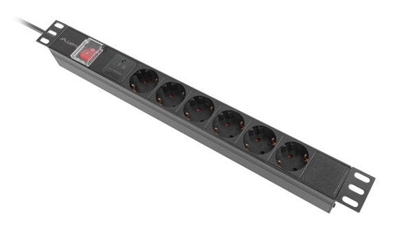 Lanberg Pdu Rack 19" 1u 10a 6x Schuko Negro C14 2m
