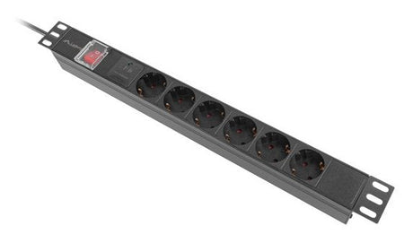 EAN 5901969441772 - Lanberg PDU-06F-0200-BK unidad de distribución de energía (PDU) 6 salidas AC 1U Negro imagen 6