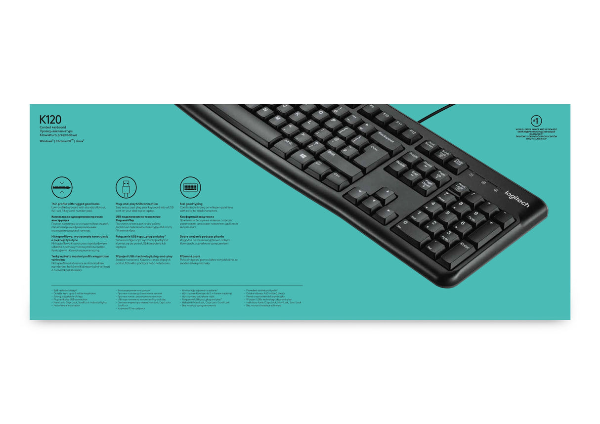 EAN 5099206021341 - Logitech Keyboard K120 for Business teclado Universal USB AZERTY Francés Negro imagen 12