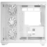 Caja Pc  Atx Mars Gaming Mc-Revpro Pantalla Lcd 4.3" Cristal Templado 4x Ventiladores Argb Blanco