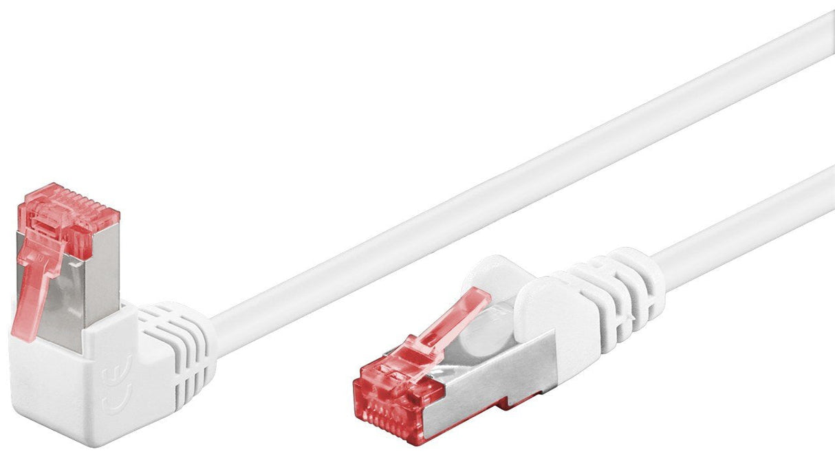 Latiguillo Cat 6, S/Ftp,  1.00 M, Blanco, Cu-Lszh 1 X Conector 90º