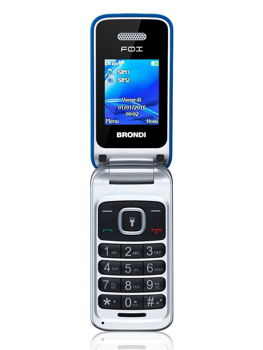 EAN 8015908738520 - Brondi Fox 4,5 cm (1.77") 74 g Azul, Plata Característica del teléfono imagen 1