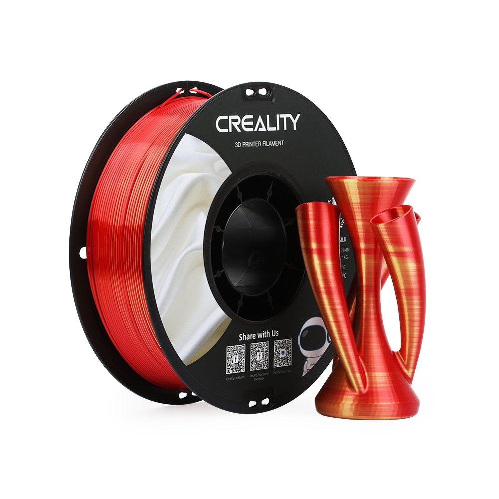Cartucho 3d Creality Cr-Silk Filamento Pla Dorado/Rojo 1 Kg, 1,75 Mm, En Rollo 3301120009