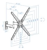 Soporte Pared Pantallas 13-55" Gira/Incli Negro