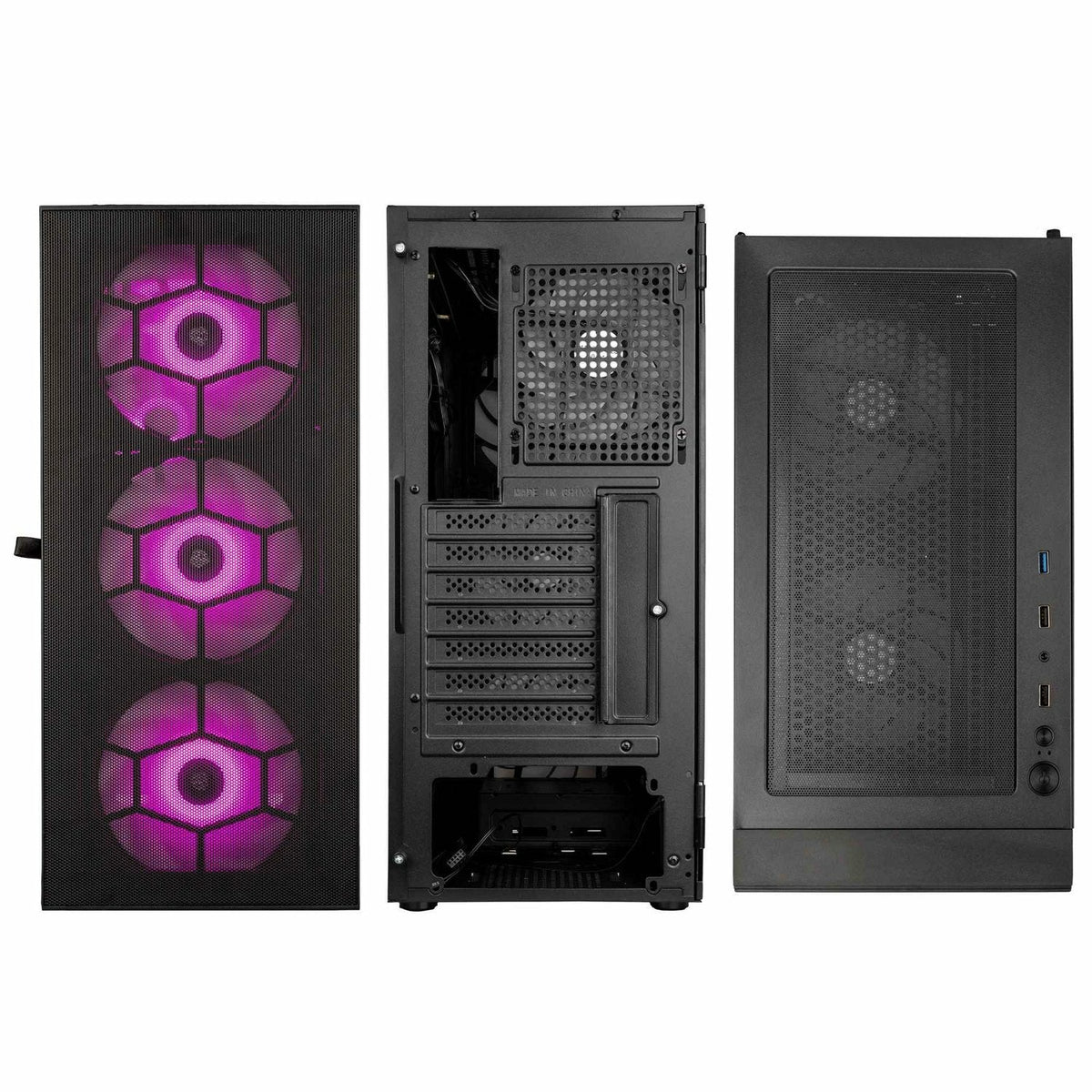 Caja Pc Semitorre Atx Observatory Hf Mesh A-Rgb Negro Kolink Bahías Int: 2x3.5'' O 2.5''/ 2x3.5''O 2.5''/ 2 X 2.5/ 2xusb2.0, 1xusb3.0/ Audio In/Out