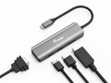 Equip Hub Usb-C Con Usb 2.0, Hdmi, Vga Y Displayport - Carcasa De Aluminio